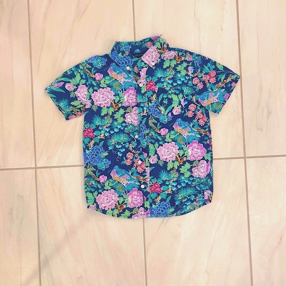❗️SALE❗️Janie and Jack Blue and Purple Floral Button Down Shirt